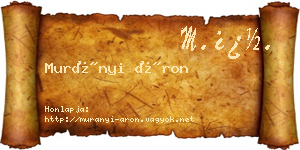 Murányi Áron névjegykártya